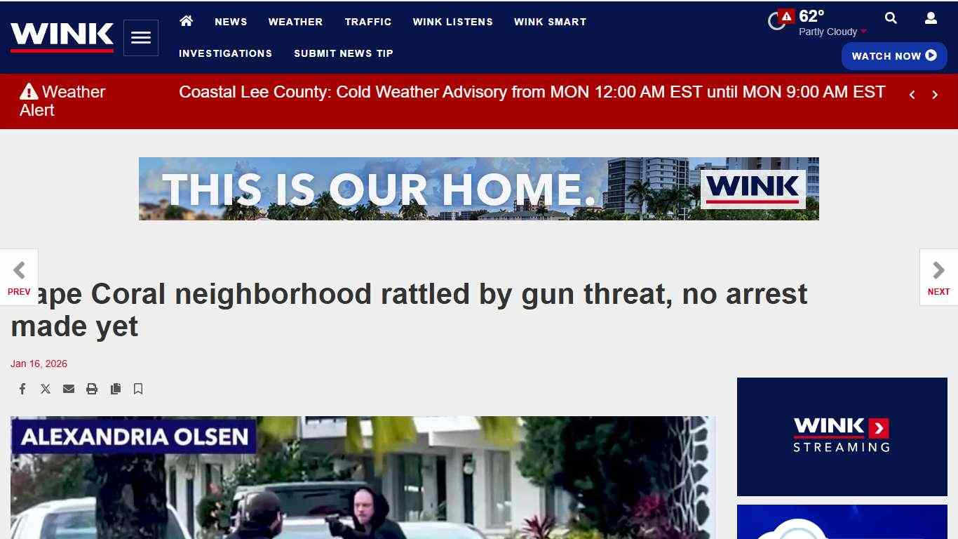 Cape Coral neighborhood rattled by gun threat, no arrest made yet | | winknews.com
